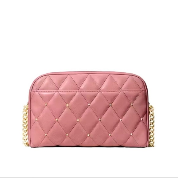 Kate Spade Carey Chain Crossbody Camera Bag Quilted Studded Gold Chain - Picture 5 of 7